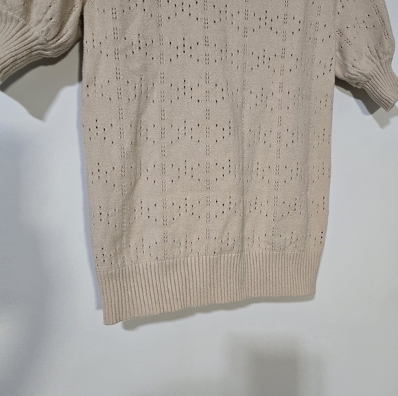 Cream Puff Short Sleeve Cottagecore Knit Sweater - Picture 3 of 8